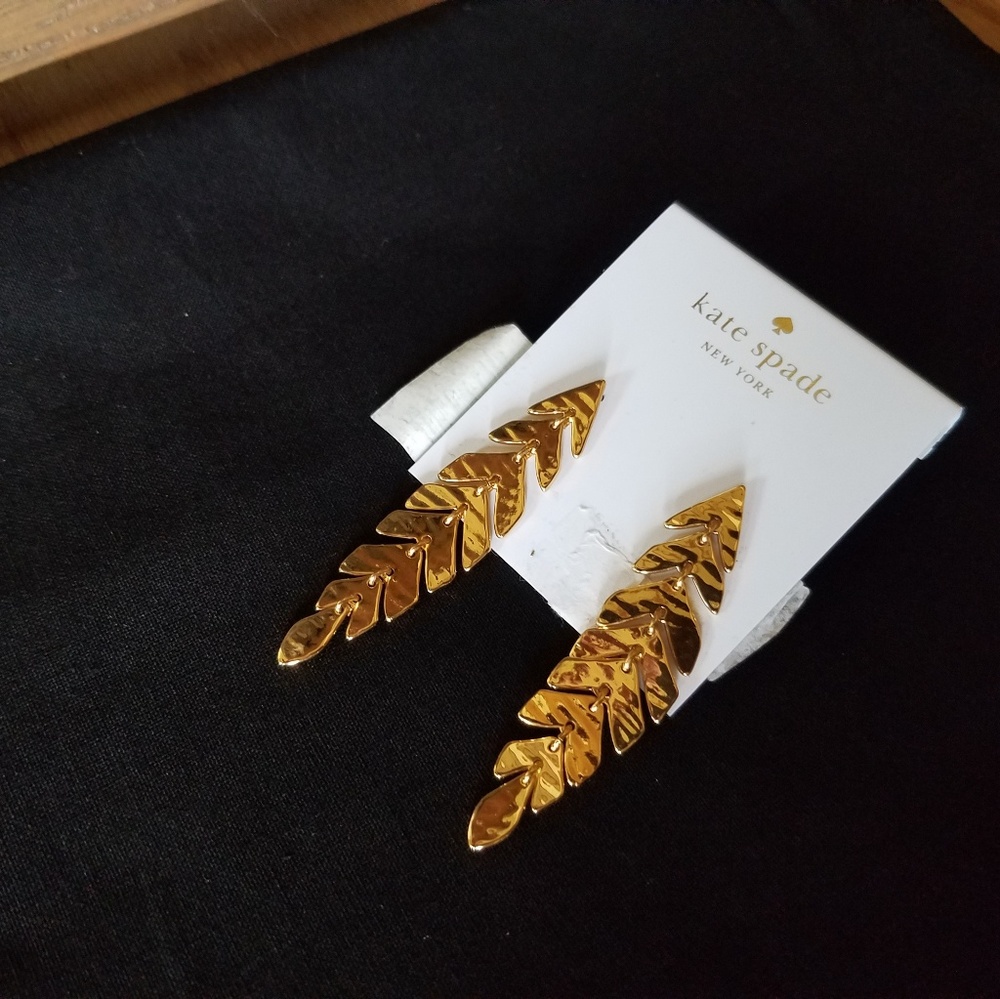 kate spade Gold Leaf Drop Earrings